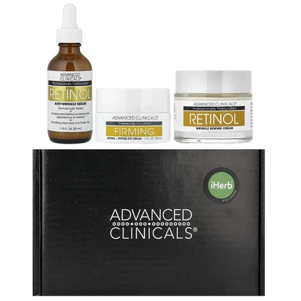 Advanced Clinicals, Эксклюзив iHerb, Advanced Clinicals, подарочный набор с ретинолом, 3 шт.