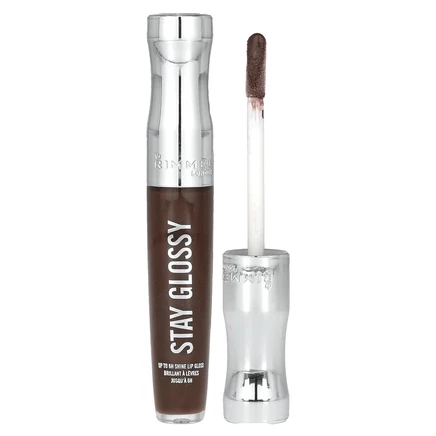 Rimmel London, Stay Glossy, блеск для губ, 435 Cocoa Kiss, 5,5 мл (0,18 жидк. Унции)