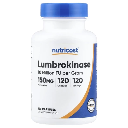 Nutricost, люмброкиназа, 150 мг, 120 капсул