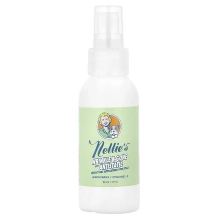 Nellie's, Wrinkle-B-Gone с антистатиком, лемонграсс, 88 мл (3 жидк. Унции)