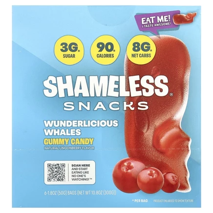 Shameless Snacks, жевательные конфеты Wanderlicious Whales, 6 пакетиков по 50 г (1,8 унции)