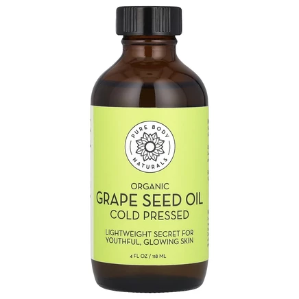Pure Body Naturals, Органическое масло из виноградных косточек, 118 мл (4 жидк. Унции)