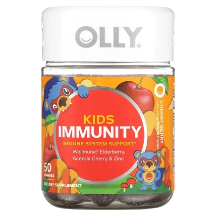 Детские витамины OLLY Kids Immunity, вишня-ягода, 50 шт.