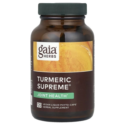 Gaia Herbs, Turmeric Supreme, суставы, 120 вегетерианских жидких фитокапсул