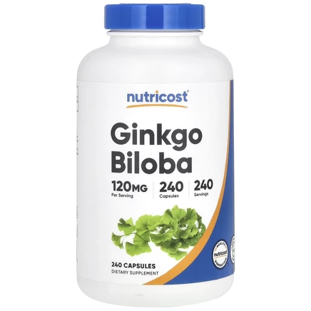 Nutricost, Гинкго билоба, 120 мг, 240 капсул