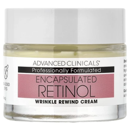 Advanced Clinicals, Encapsulated Retinol, Rapid Wrinkle Rewind Cream, Fragrance Free, 2 fl oz (59 ml)
