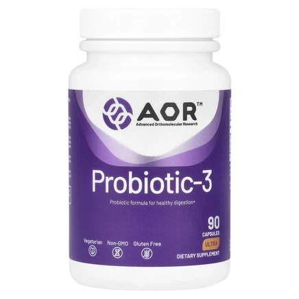 Advanced Orthomolecular Research AOR, Probiotic 3, 90 растительных капсул