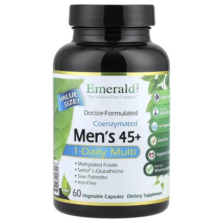 Emerald Laboratories, коферментный мультивитаминный комплекс для мужчин старше 45 лет для приема 1 раз в день, 60 вегетарианских капсул