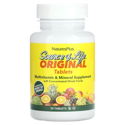 NaturesPlus, Source of Life, мультивитаминная и минеральная добавка, 30 таблеток