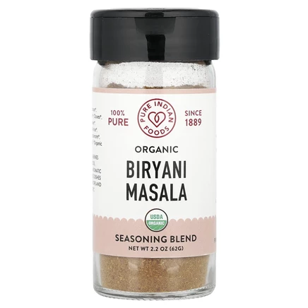 Pure Indian Foods, Органическая бириани масала, 62 г (2,2 унции)