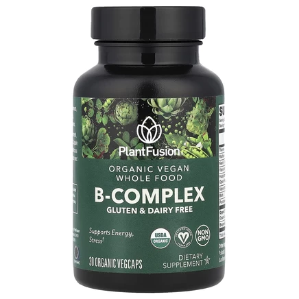 PlantFusion, Органический веганский комплекс витаминов группы B, 30 органических вегетарианских капсул