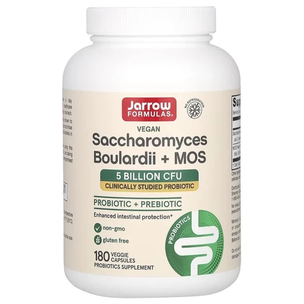 Jarrow Formulas, сахаромицеты Буларди и МОС, 5 млрд, 180 вегетерианских капсул с отсроченным высвобождением