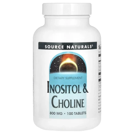 Source Naturals, инозитол и холин, 800 мг, 100 таблеток
