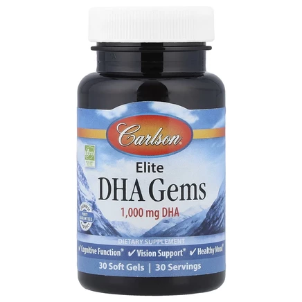 Carlson, Elite DHA Gems, 1000 мг, 30 мягких таблеток