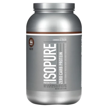 Isopure, Zero Carb, протеиновый порошок со вкусом печенья и крема, 1,36 кг (3 фунта)