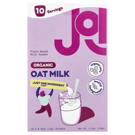 JOI, органическое овсяное сухое молоко, 10 пакетиков по 12 г (0,42 унции)
