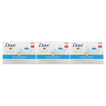 Dove, Care & Protect, антибактериальное косметическое мыло, 3 шт. по 90 г (3,17 унции)