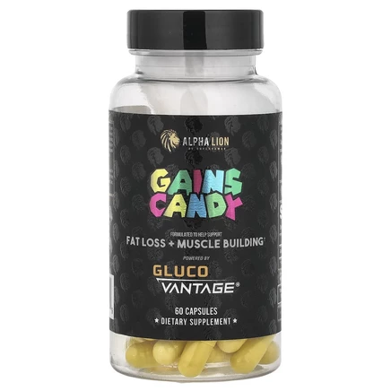 ALPHA LION, Gains Candy, Gluco Vantage, 60 капсул