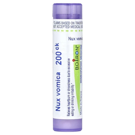 Boiron, Nux Vomica, 200CK, для облегчения изжоги, примерно 80 гранул