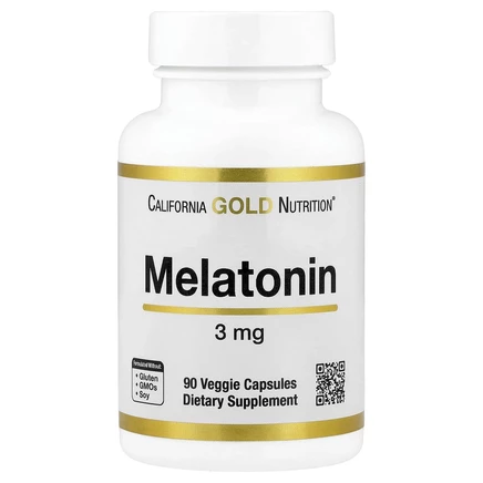 California Gold Nutrition, мелатонин, 3 мг, 90 растительных капсул
