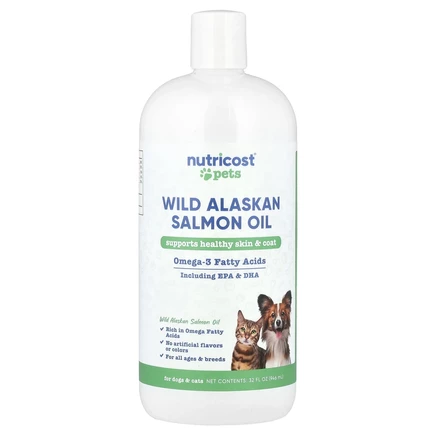 Nutricost, Pets, жир дикого аляскинского лосося, для собак и кошек, для всех возрастов, 946 мл (32 жидк. Унции)