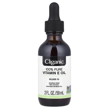 Cliganic, 100% чистое масло с витамином E, 60 000 МЕ, 59 мл (2 жидк. Унции)