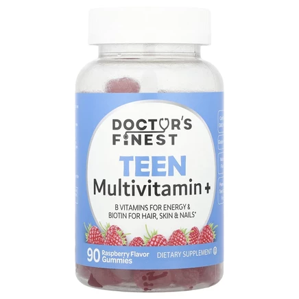 Doctor's Finest, Мультивитамины для подростков, малина, 90 жевательных таблеток