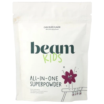 Beam Organics, универсальный суперпорошок для детей, с шоколадным вкусом, 140 г (4,93 унции)
