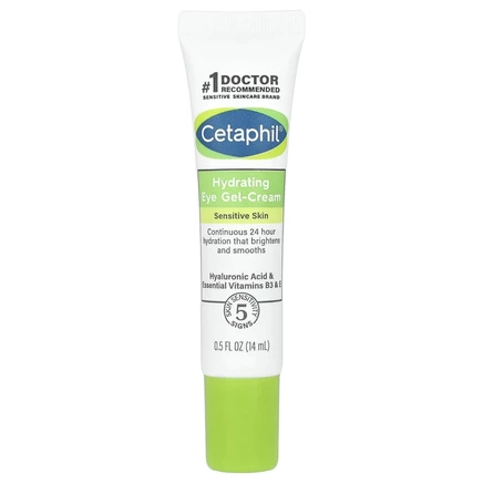 Cetaphil, увлажняющий гель-крем для глаз с гиалуроновой кислотой, 14 г (0,5 унции)