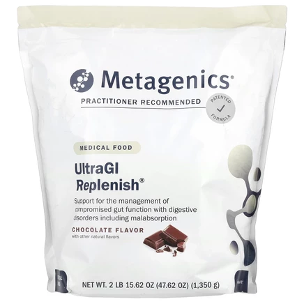 Metagenics, UltraGI Replenish, медицинское питание, шоколад, 2 фунта (15,62 унции)