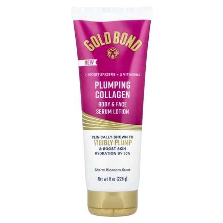 Gold Bond, Plumbing Collagen, сыворотка-лосьон для тела и лица с коллагеном, вишневый цвет, 226 (8 унций)