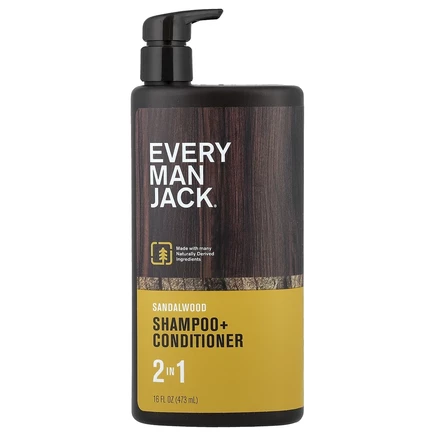 Every Man Jack, 2 в 1, шампунь и кондиционер, сандаловое дерево, 473 мл (16 жидк. унций)