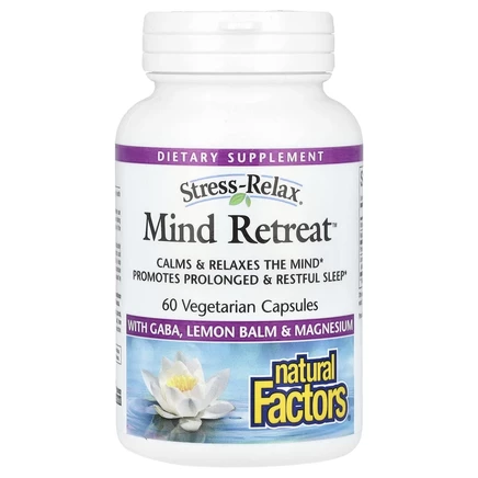 Natural Factors, Stress-Relax, Mind Retreat, 60 вегетарианских капсул