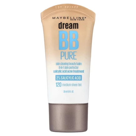 Maybelline, Dream BB Pure, очищающий бальзам для кожи, оттенок 120, средняя прозрачность, 30 мл (1 жидк. унция)