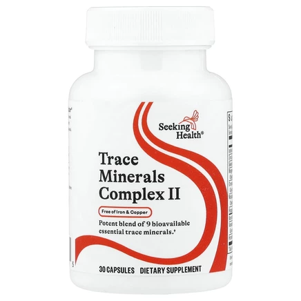 Seeking Health, Trace Minerals Complex II, без железа и меди, 30 вегетарианских капсул