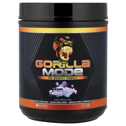 Gorilla Mind, Mode, предтренировочная добавка, со вкусом винограда и сладкой ваты, 788 г (1,74 фунта)