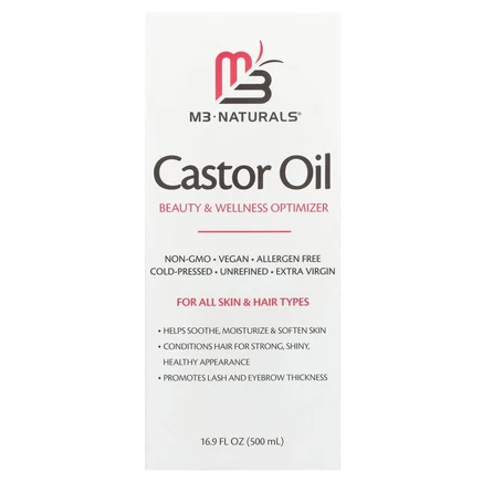 M3 Naturals, Касторовое масло, для всех типов кожи и волос, 500 мл (16,9 жидк. Унции)