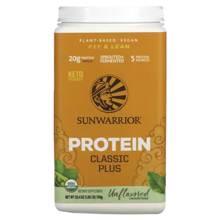Sunwarrior, Protein Classic Plus, протеин на растительной основе, натуральный, 750 г (1,65 фунта)