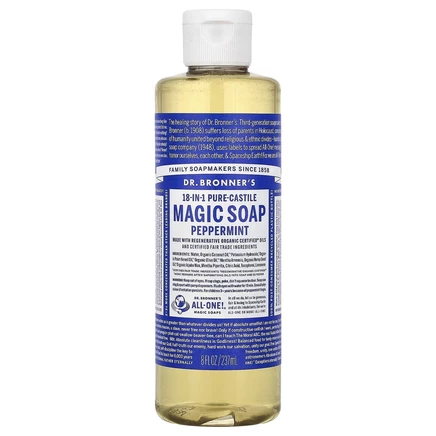 Кастильское мыло 18 в 1 Dr. Bronner's, мята, 237 мл