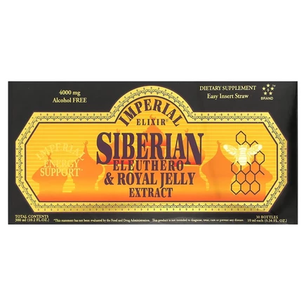 Imperial Elixir, Экстракт сибирского элеутерококка с маточным молочком, без спирта, 30 бутылочек по 0.34 жидких унции (10 мл)