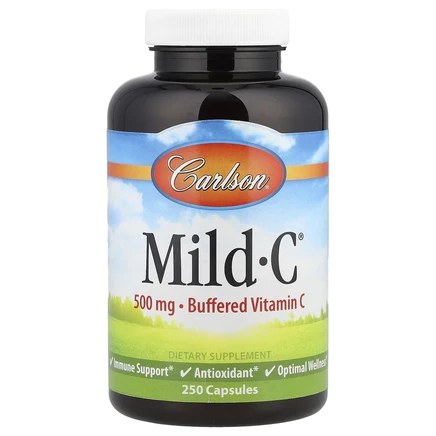 Carlson, Mild-C, витамин C деликатного действия, 500 мг, 250 капсул