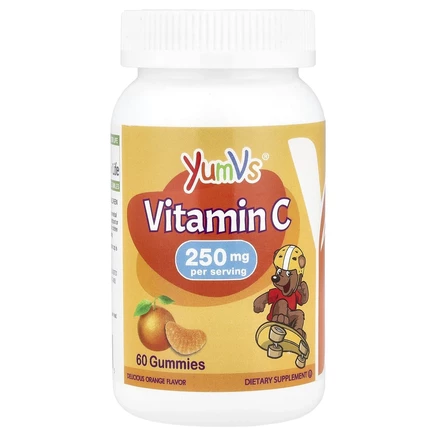 YumVs, Kids, Vitamin C, Delicious Orange, 250 mg, 60 Gummies