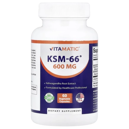 Vitamatic, KSM-66®, 60 вегетарианских капсул