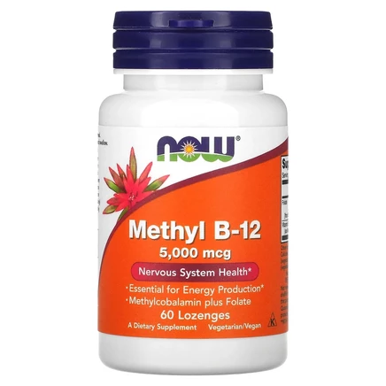 NOW Foods, Метил B- 12, 5000 мкг , 60 таблеток для рассасывания