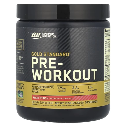 Optimum Nutrition, Gold Standard, предтренировочный комплекс, фруктовый пунш, 300 г (10,58 унции)