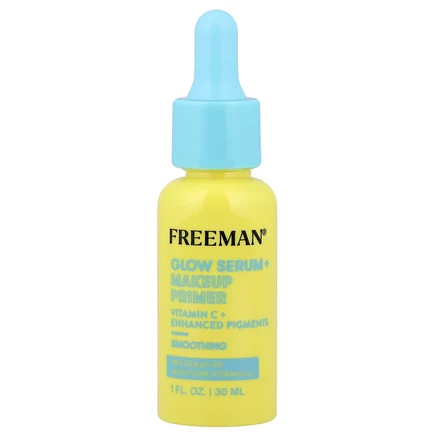 Freeman Beauty, Glow Serum + Makeup Primer, разглаживающая, 30 мл (1 жидк. Унция)