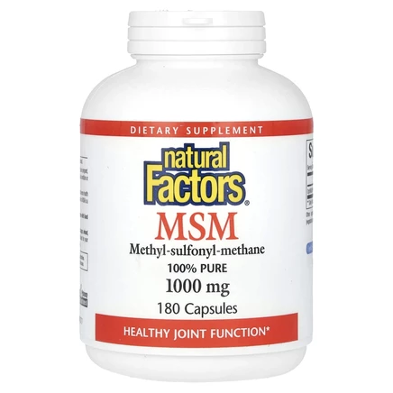 Natural Factors, МСМ, Метил-сульфонил-метан, 1 000 мг, 180 капсул