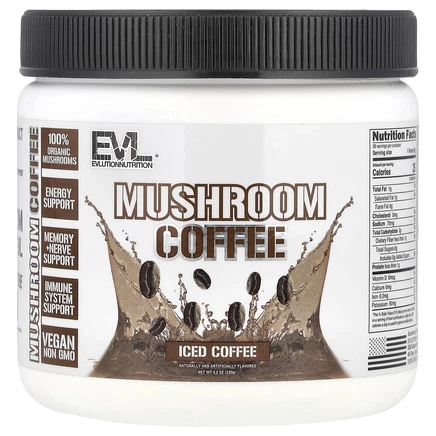 EVLution Nutrition, Mushroom Coffee, холодный кофе, 120 г (4,2 унции)