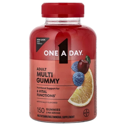 One-A-Day, VitaCraves, мультивитаминные жевательные мармеладки для взрослых, 150 жевательных таблеток