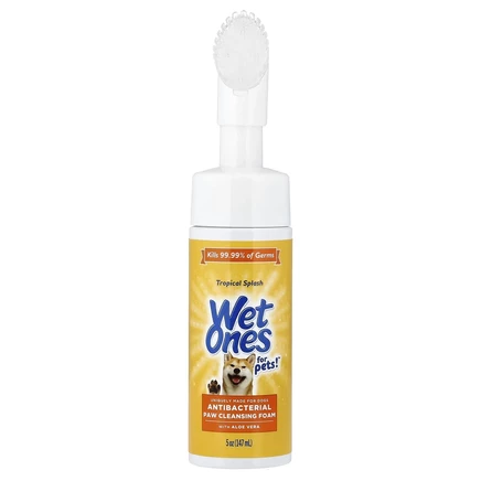 Wet Ones, антибактериальная пенка для умывания, для собак, тропические фрукты, 147 мл (5 унций)